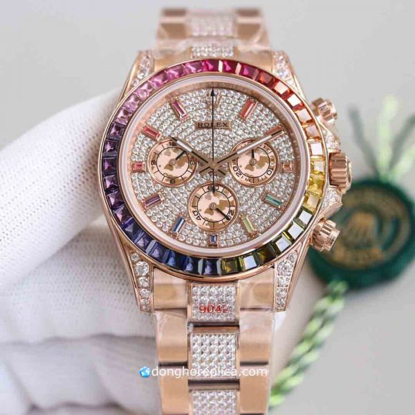 Đồng Hồ Nam Rolex Đính Đá BST Daytona 116595RBOW Rainbow