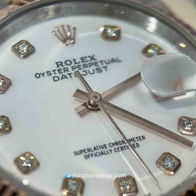 Hoàn thiện tỉ mỉ trên mặt dial đồng hồ Rolex Datejust 36mm 116231 Replica 1:1