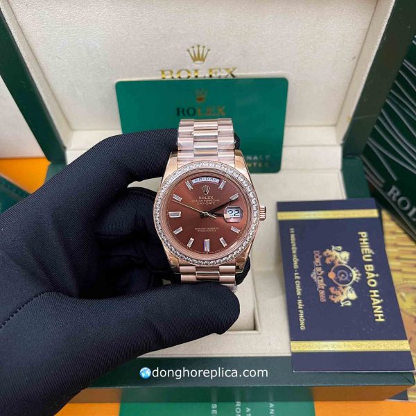 đồng hồ Rolex Super Fake BST Day-Date 228345RBR-0006 Chocolate, 40mm