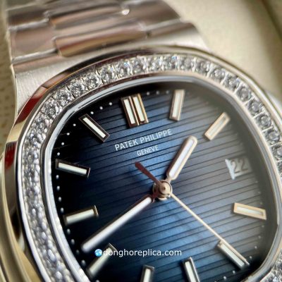Đồng Hồ Patek Philippe Super Fake BST Nautilus 5711 Blue Dial Diamond 40mm