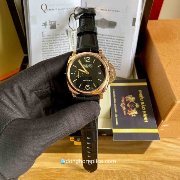 Đồng Hồ Panerai Super Fake BST Luminor Due PAM908 Rose Gold Black Dial