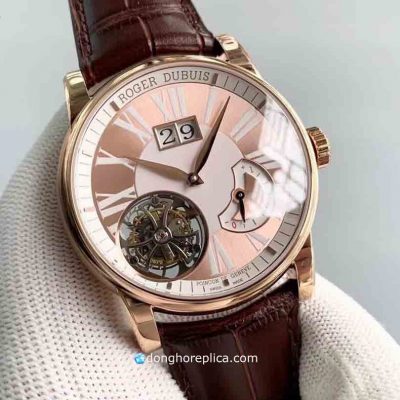 Đồng Hồ Roger Dubuis Super Fake BST Hommage Flying Tourbillon RDDBHO0568 Rose Gold