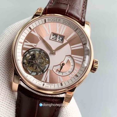 Đồng Hồ Roger Dubuis Super Fake BST Hommage Flying Tourbillon RDDBHO0568 Rose Gold
