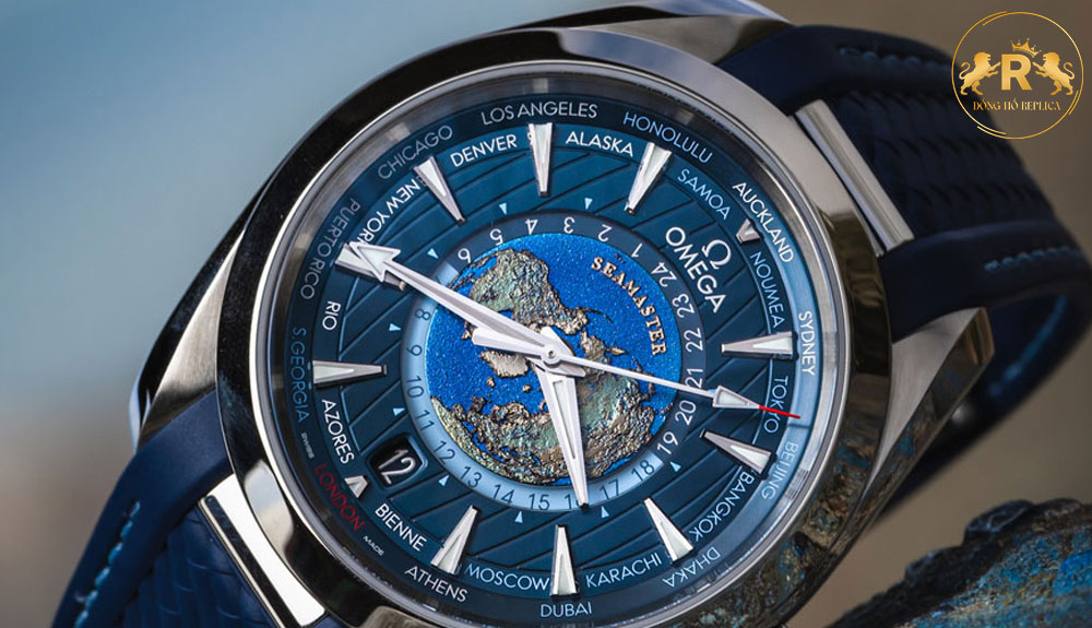 Omega Aqua Terra 150m Co‑Axial Master Chronometer GMT Worldtimer 43mm.
