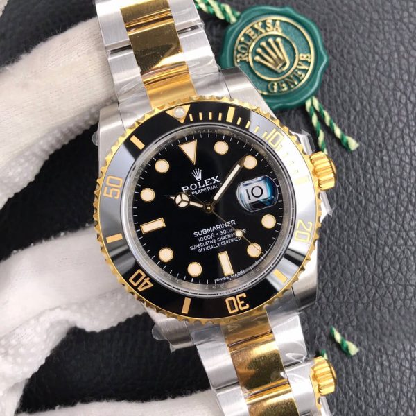 Đánh giá chung về siêu phẩm đồng hồ Rolex Gold Black Submariner 116618LN-0001 Replica 1:1