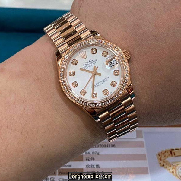 Giá đồng hồ Lady-Datejust 28 bằng vàng hồng của Rolex