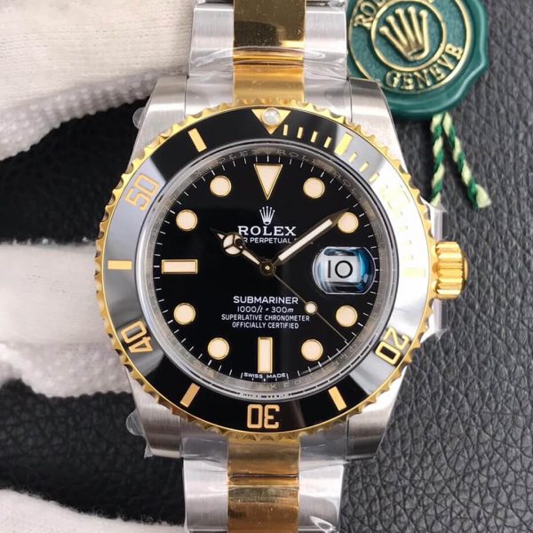 rolex gold black submariner