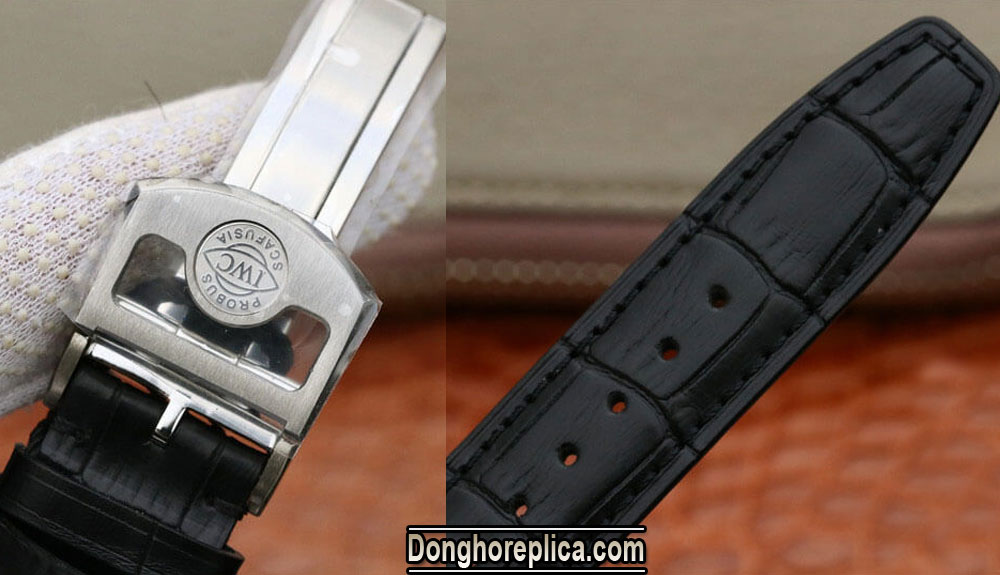 Dây đeo đồng hồ IWC Super Fake cao cấp 1:1 sử dụng chủ yếu chất liệu da thật 100% nên mềm mại và nhẹ nhàng.