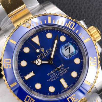 Đánh giá chi tiết mặt Dial của đồng hồ Rolex Submariner Oystersteel And Yellow Gold 116613LB