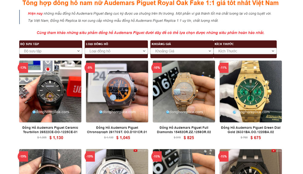 Giá đồng hồ Audemars Piguet Fake