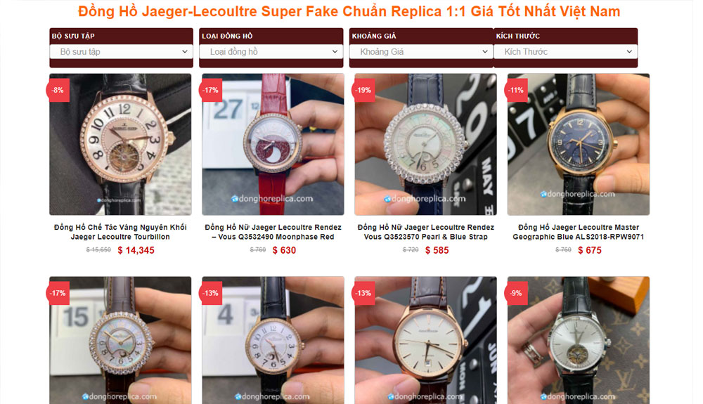 Mức giá đồng hồ Jaeger Lecoultre Fake