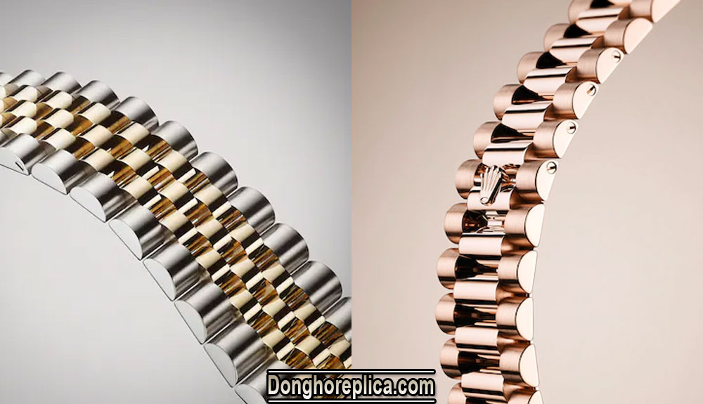 Phân loại dây đồng hồ vàng đúc Rolex phổ biến hiện nay