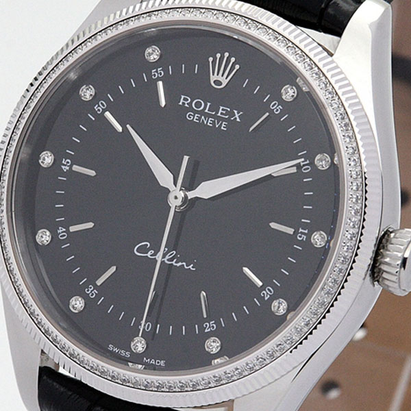 Thiết kế mặt số hiện đại, tràn ngập sức hút trên đồng hồ Rolex Cellini Diamond 50709RBR-0008