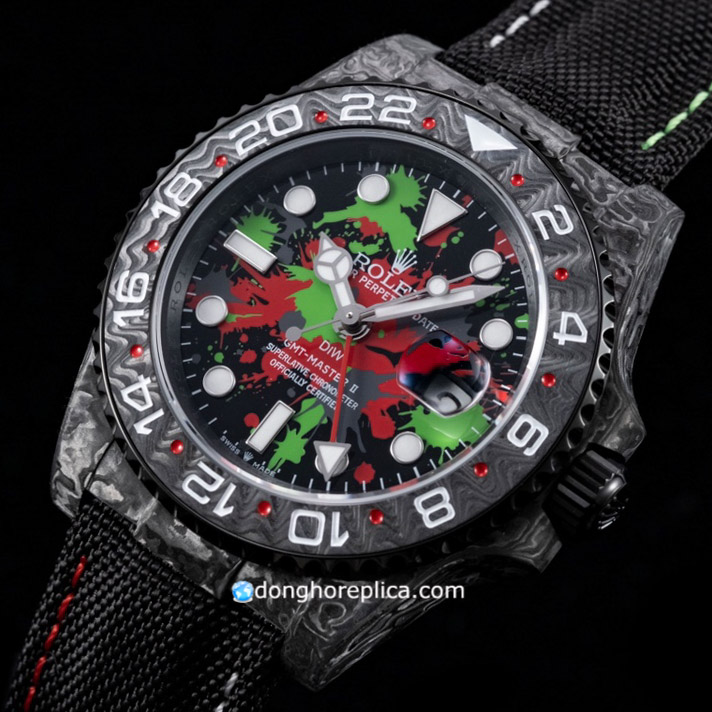 Địa chỉ mua đồng hồ Rolex GMT Master II DIW Carbon " MOTLEY GMT "