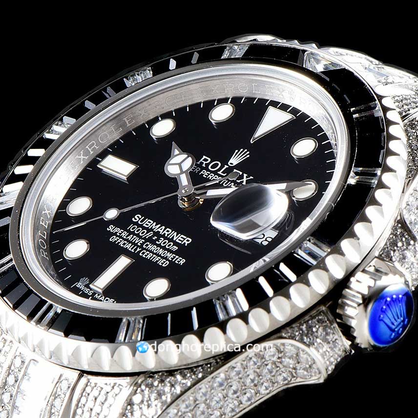 Thiết kế núm đồng hồ Rolex siêu cấp BST Submariner Ref.126610LN Black Dial