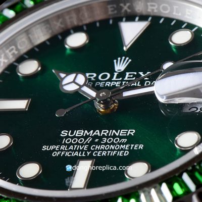 Từng chi tiết mặt số của Rolex BST Submariner 116610LV Green Dial đều được làm rất ấn tượng