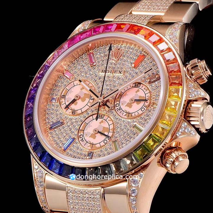 Tổng quan thiết kế đồng hồ Rolex Cosmograph Daytona 116595RBOW Rainbow Diamond