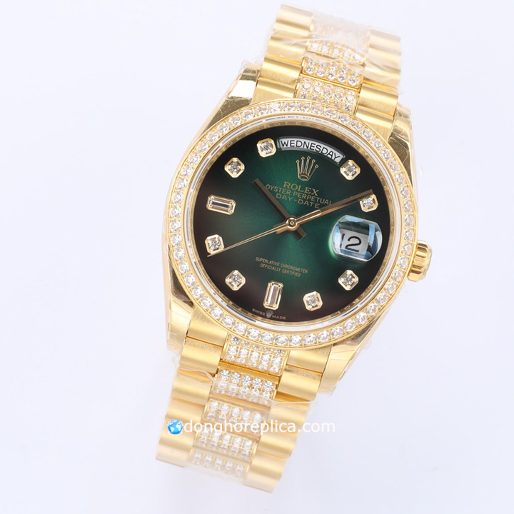 Đánh giá mẫu đồng hồ Rolex siêu cấp Fake 1:1 BST Day Date M228345RBR-0011
