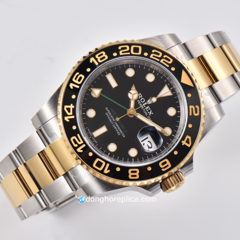 Mẫu đồng hồ Rolex Rep 1:1 GMT Master II 116713-LN-78203 Yellow Gold – Chức năng tiện ích mới