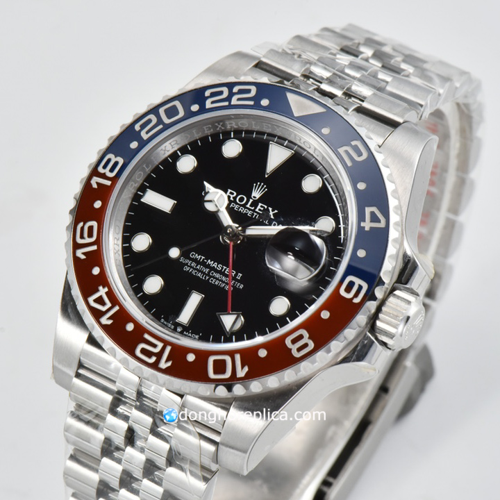 Bộ vỏ Carbon cao cấp, mạnh mẽ trên đồng hồ Rolex Rep 1:1 GMT Master II M126719BLRO-0003