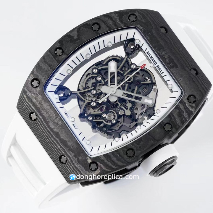 Chức năng của mẫu đồng hồ Richard Mille RM 055 Tourbillon Carbon TPT White Straps