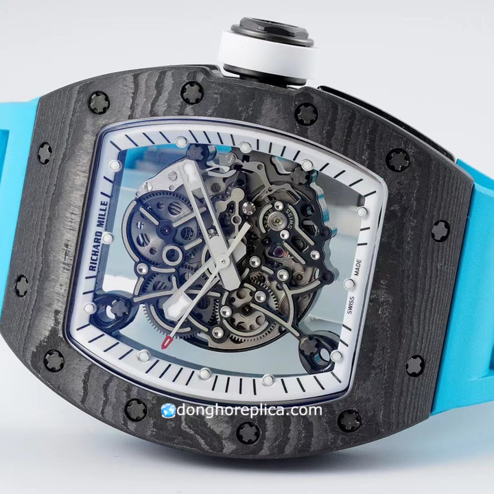 Chức năng của mẫu đồng hồ Richard Mille Tourbillon RM 055 TPT Carbon Blue Straps