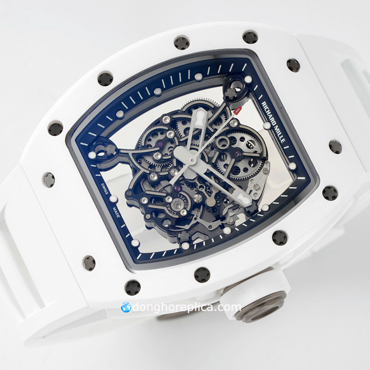 Đồng hồ Richard Mille RM 055 Tourbillon Ceramic White Straps – Kiểu dáng độc đáo kích cỡ phổ biến