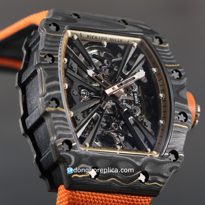 Bộ vỏ đồng hồ Richard Mille giá tốt RM 012-01 Carbon TPT Tourbillon