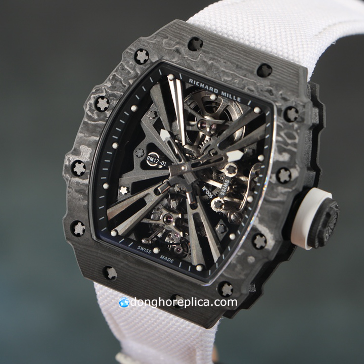 Bộ vỏ đồng hồ Richard Mille giá tốt RM 012-01 Carbon TPT Black Dial