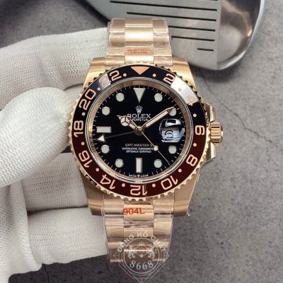 Đồng hồ Rolex 126715CHNR-0001 GMT Master II Everose Replica 1:1